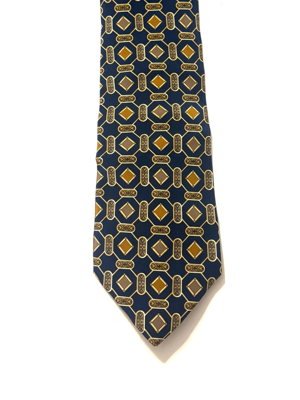 VALENTINO Silk Tie, navy and gold